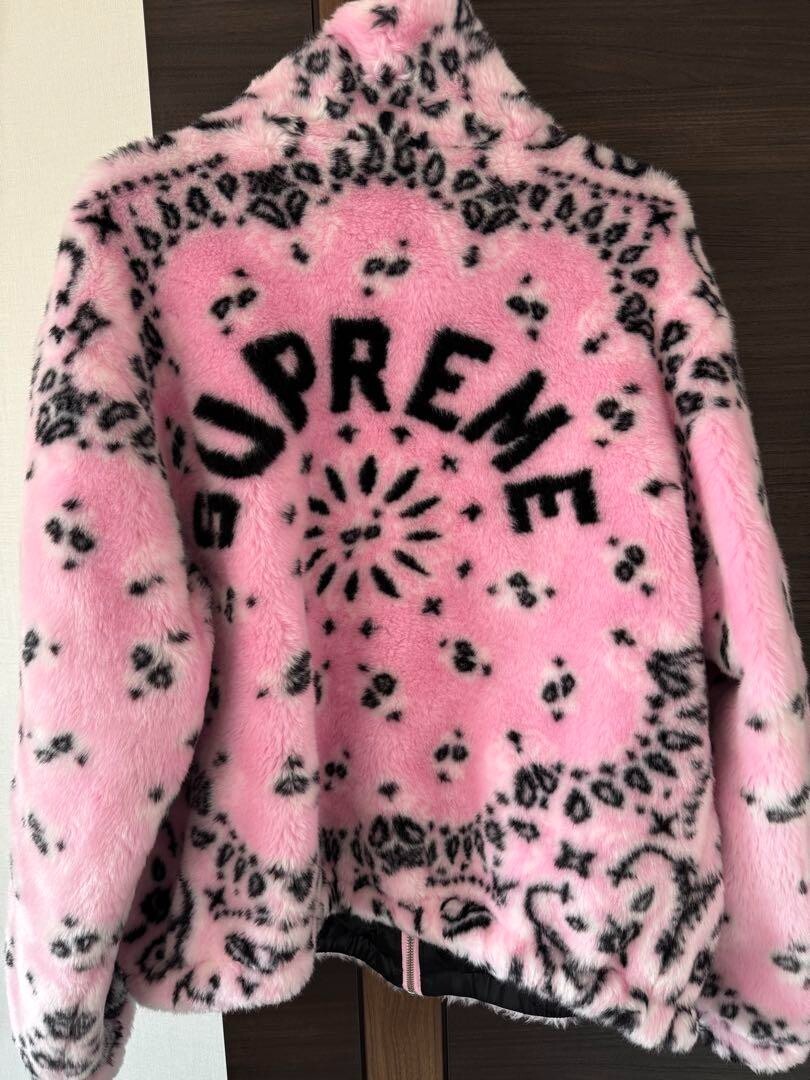 Supreme Bandana Faux Fur Bomber Jacket Pink Size XL | eBay
