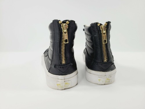 VANS Off The Wall Size 8 Women's Leather High Back Zip Sneakers Designer Shoes - Picture 10 of 11