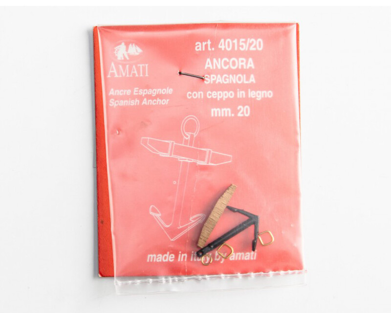 Ancora Spagnola con ceppo in legno 20 mm AM4015-20