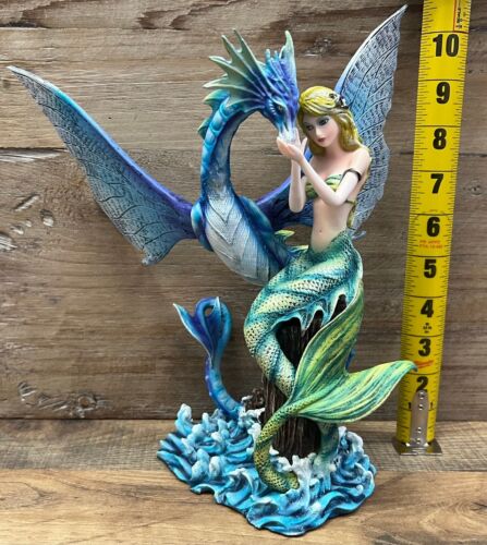 Mermaid With Sea Serpent Resin Figurine 10.5" x 10" - Picture 6 of 6