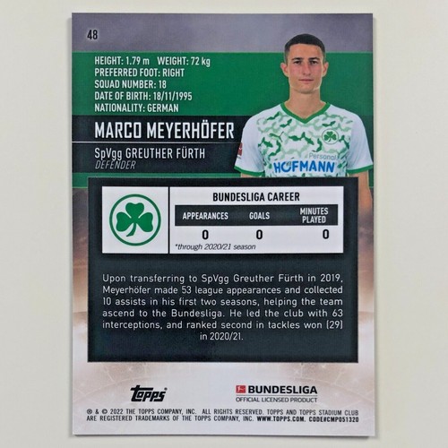 2021-22 Topps Bundesliga Stadium Club Chrome #1-100 Rookies (RC) & Stars - Picture 101 of 199