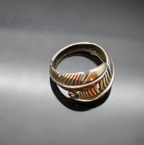 RELIOS CAROLYN POLLACK STERLING SILVER UNISEX FEATHER RING SIZE 9.75 - Picture 4 of 4