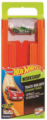 Hot Wheels Workshop TRACK BUILDER STRAIGHT TRACK & CAR 15 FEET Item BHT77 NEW