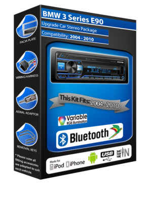 BMW 3 Series E90 Coche Radio Stereo Alpine UTE-200BT Bluetooth manos libres Mechless