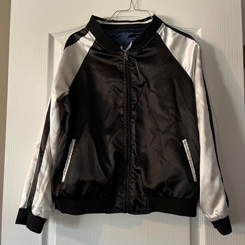 ZAFSI BLINGS Reversible Satin Bomber Jacket Embroidered Peacock Women’s M - Picture 10 of 18