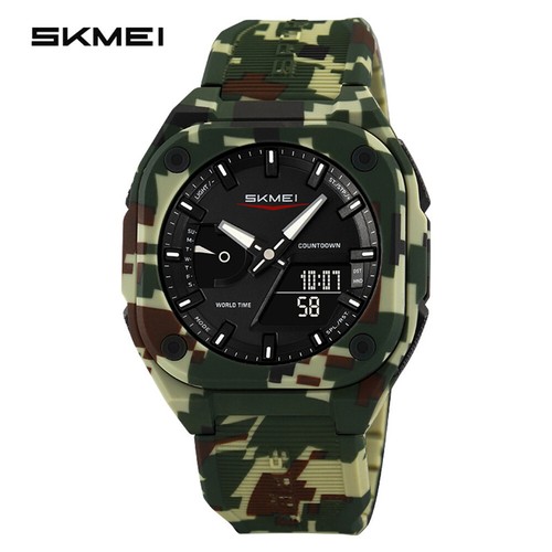 SKMEI Herrenuhr Mode Dual Time Armbanduhr Student Electronic Digitaluhr - Bild 21 von 28