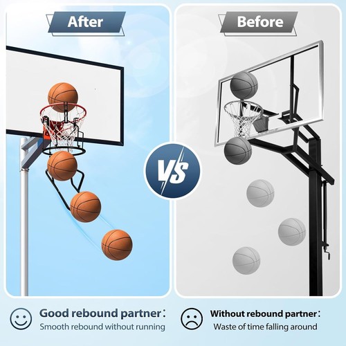 Basketball Rebounder, Sturdy Metal Basketball Return Attachment for Most Hoop - Picture 7 of 7