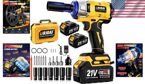 Powerful Brushless 1/2 Inch Cordless Impact Wrench with 7 Sockets & LED Light - Picture 2 of 9