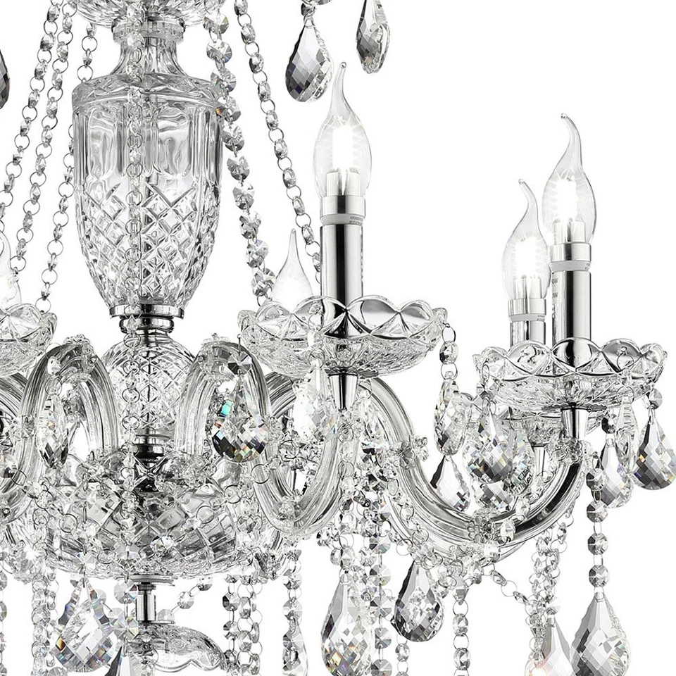 Luz de techo LED de vidrio transparente estilo vela imperio Foto 4 de 4