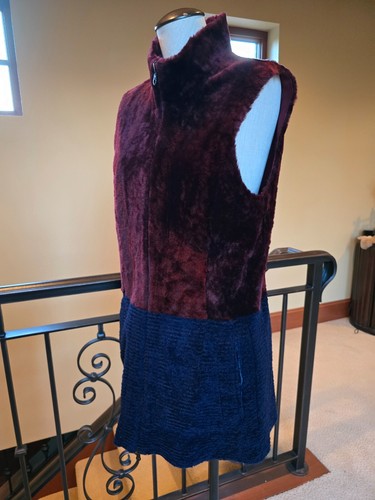 DROMe Shearling Lammfell Weste M Wildleder Leder Damen Mantel Jacke Colorblock S - Bild 23 von 24