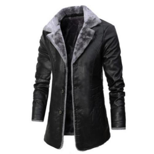 Men's Winter Warm Business Lapel Jacket Coat Mid Long Casual Overcoat Fashion  - Bild 10 von 11