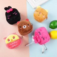 Earphone Bag Wallet Coin Purse Pouch Key Holder Women Plush Animal Shape Cute