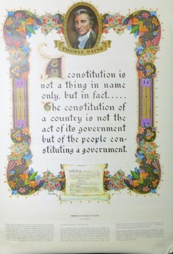 Historical Thomas Paine On The Constitution Poster - Picture 1 of 11