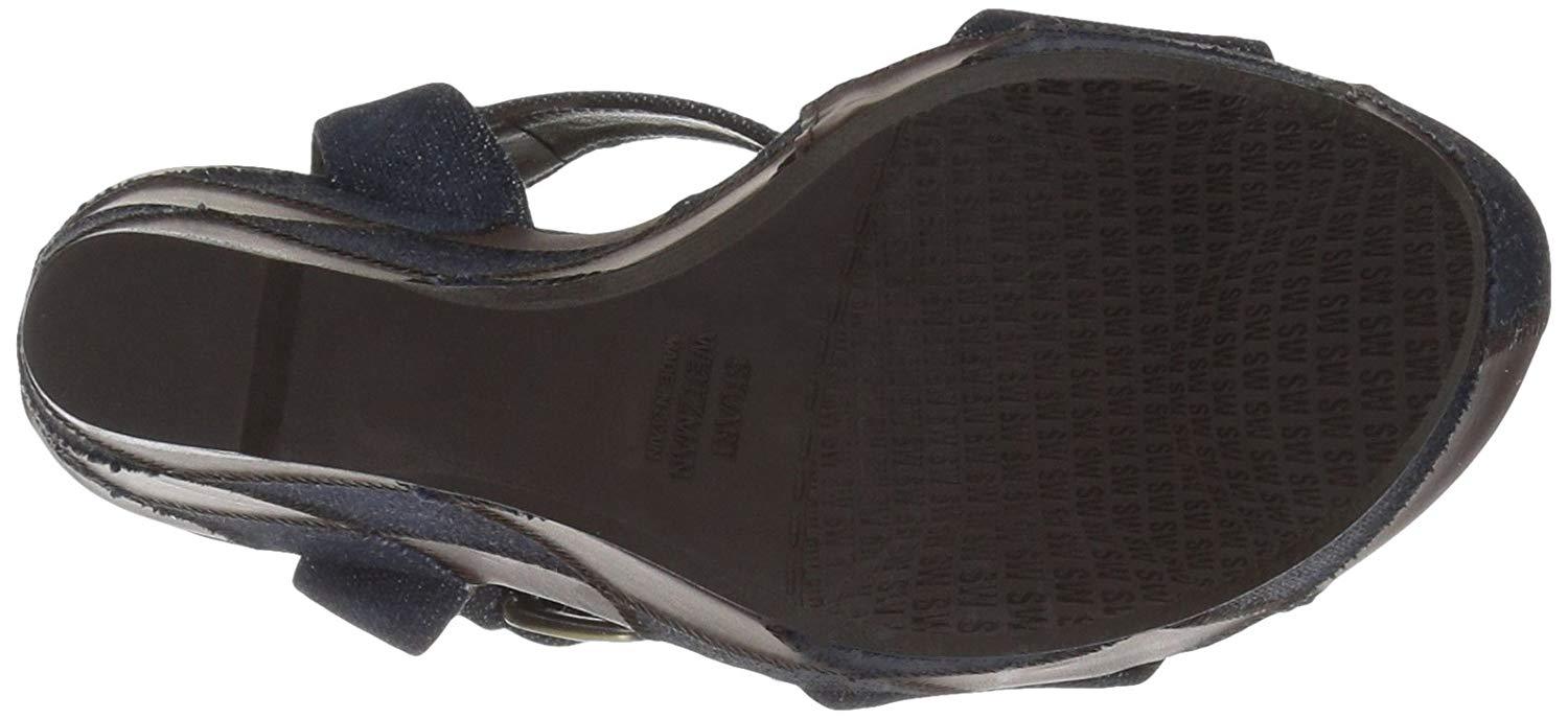 Stuart Weitzman Mujer letsdance Sandalia de cuña nos 8 M De Navy Denim De M Cuero 3e8f5c Stuart Weitzman Mujer letsdance Sandalia de cuña nos 8 M De Navy Denim De M Cuero 3e8f5c
