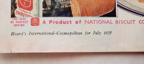 Cosmopolitan July 1937 Magazine COVER ONLY Illustrated by Bradshaw Crandell - Picture 6 of 6