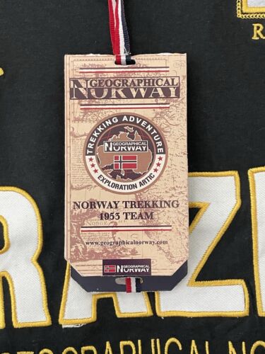 Geographical Norway Mens sz XL Brazil Royal Polo Team All Over Embroid Shirt L - Picture 3 of 17