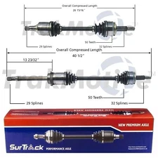 SurTrack Pair Set 2 Front CV Axle Shafts For Mercury Villager Nissan Quest FWD