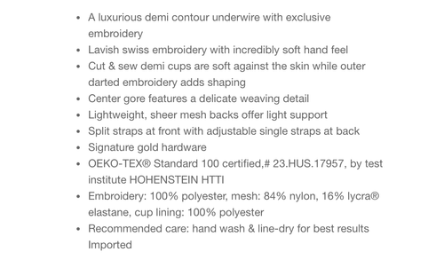 Natori 34D Natorious Demi Contour Underwire Bra NWOT 712308 Soft White Combo - Picture 5 of 6