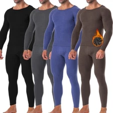 Men Long Johns Thermal Underwear Fleece Lined Base Layer Tops&Pants US