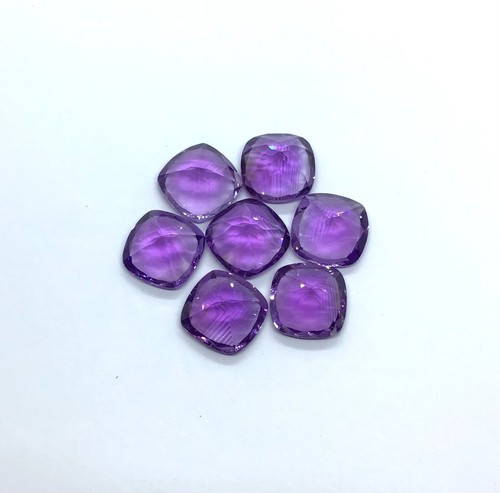 African Amethyst Cushion Cut Faceted Natural Loose Gemstone For Making Jewelry - Picture 17 of 24