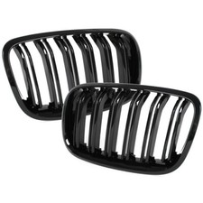 Für BMW X5 E70 06-13 / X6 E71 07-14 Kühlergrill DOPPELSTEG Schwarz Glanz