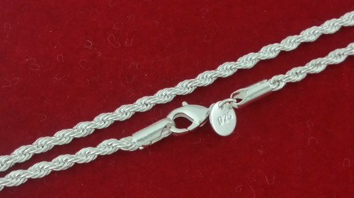 Gedrehte französische Seilkette Halskette Armband 0,925 Sterlingsilber Diamantschliff - Bild 19 von 33