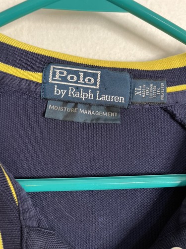 VTG 90s Polo Ralph Lauren Moisture Management Snap Button Polo Shirt XL - Picture 7 of 7