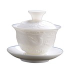 On Big Sales Porcelain Gaiwan White China Tureen Dragon Phoenix Relief Cup Bowl