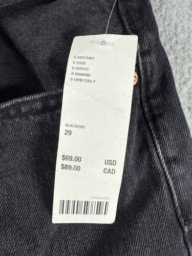 NEW BDG Urban Outfitters High Rise Baggy Distressed Black Jeans Size 29 Skater - Picture 7 of 12