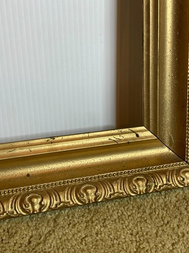 LARGE Vintage Antique Ornate Gold Gilt Filigree Wood Carved Baroque Photo Frame - Picture 5 of 10