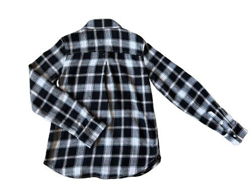 Tractr girls black pink plaid snap long sleeve flannel shirt | Sz-L-14/16 - Picture 4 of 4