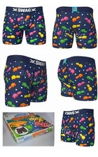 SWAG HASBRO 80's HUNGRY HIPPOS GAME MENS BOXER BRIEF w/DESIGN BOX GAME. SMALL