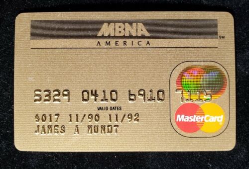 MBNA America MasterCard credit card exp 1992 ~ our cb997