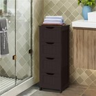 Wooden Bathroom Floor Cabinet, 4 Drawers Side Storage Organizer ...