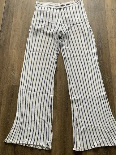Bear White Striped Flared Trousers Size 