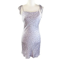 Zara Womens Y2K Slip Dress Size Medium Lavender Floral Tie Shoulder Straps Fairy