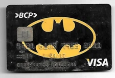 "BATMAN. Expired  Visa Debit Card "..bANK CREDIT OF PERU - LOGO
