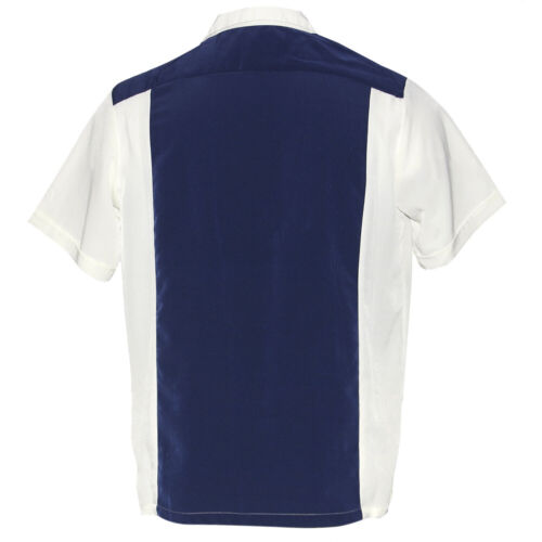 Maximos Men's Retro Classic Two Tone Bowling Casual Dress Shirt Charlie Sheen - Picture 19 of 64