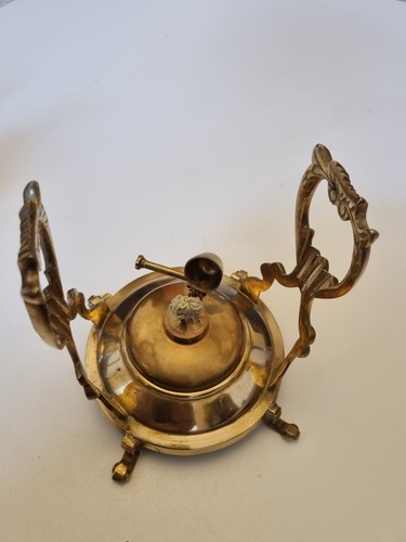 Coffee Pot Tea Pot with Stand and Burner Solid Brass 30cm Unused Vintage - Picture 13 of 23