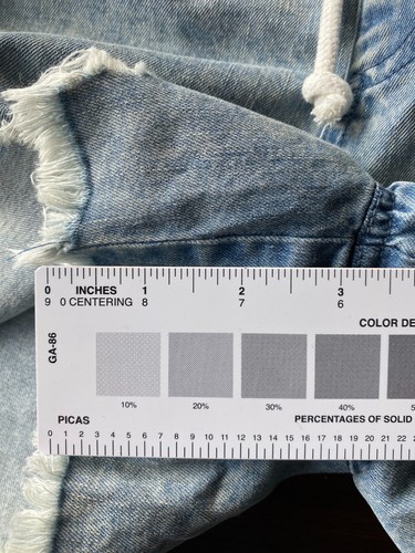 NEW Denim High Waisted Drawstring Jean Shorts Distressed From Local Boutique - Picture 7 of 9