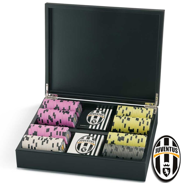 JUVENTUS Set Poker Legno TORINO 200 Fiches e Carte - JU00610 JUVENTUS Set Poker Legno TORINO 200 Fiches e Carte - JU00610