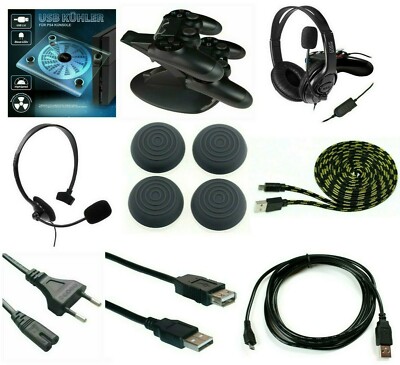 Playstation 4 Zubehör Ladestation Kühler Headset USB Kabel Controller Kappen PS4