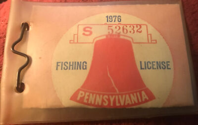 Pin's permis de pêche 1953 Pennsylvanie PA badge citoyen résident