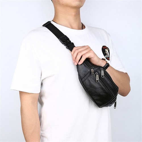Money Belt Bag Running Waist Chest Bag Fanny Pack Outdoor Sports Pauch Leather - Picture 9 of 11