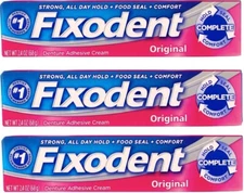 Fixodent Denture Cream 2.4 Oz (3 Pack)