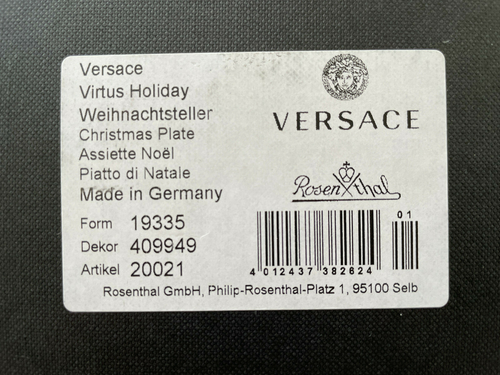 VERSACE Virtus Holiday red CHRISTMAS PLATE 13" Rosenthal New in BOX 33 cm - Picture 3 of 3