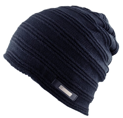 FSH .Cable Ribbed Knit Faux Fleece Fur Warm Inner Lined Slouch Beanie Ski Cap - Picture 2 of 8