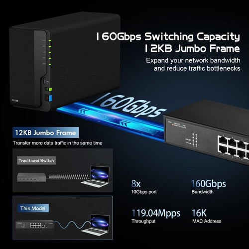 Layer 3 Managed Switch - 8 x 10G Ethernet Ports for High-Speed Networking - Picture 5 of 12