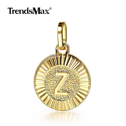 Ciondolo lettera iniziale A-Z placcato oro (solo ciondolo a forma rotonda) ingrosso caldo - Foto 30 di 30