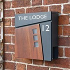 Deluxe Personalised "Elmsgate" Anthracite Grey Modern Wall Mounted Post Box